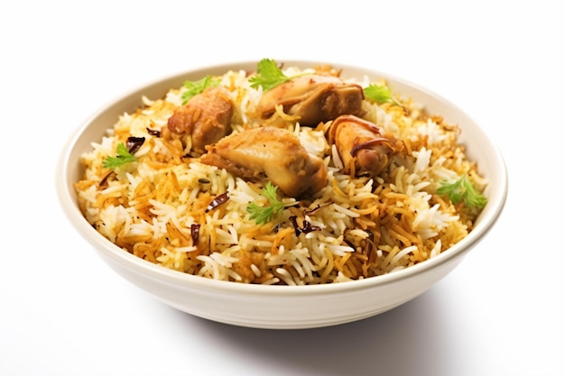 a picture of chicken biryani