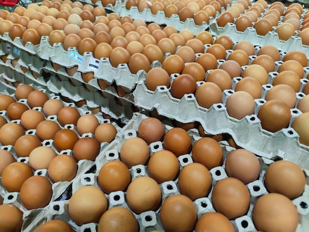 Picture of chicken eggs in supermarket