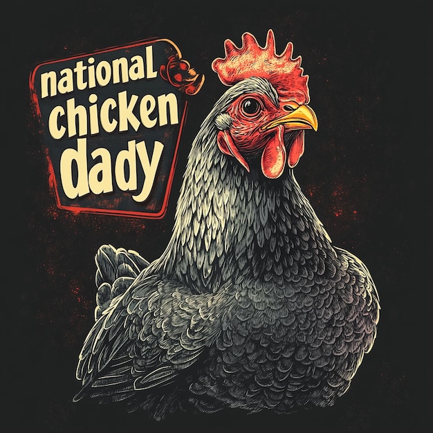 a picture of a chicken with the title  national day day