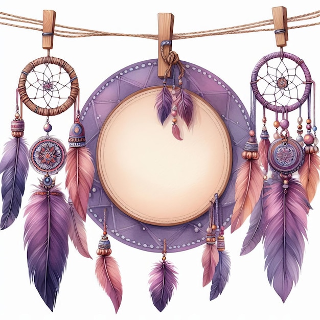 a picture of a circle with a circle of feathers and a circle with the word  dream  on it