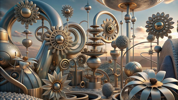 a picture of a city with a lot of gears and gears