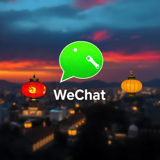 a picture of a city with a speech bubble and a balloon with a green circle on it