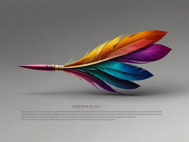 Photo a picture of a colorful feather with the word quot a quot a quot on it