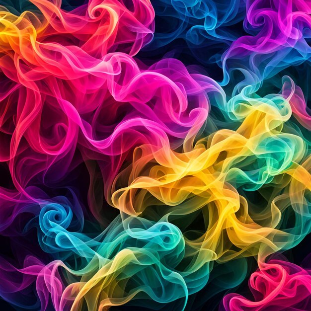 Photo a picture of a colorful smoke that says fire