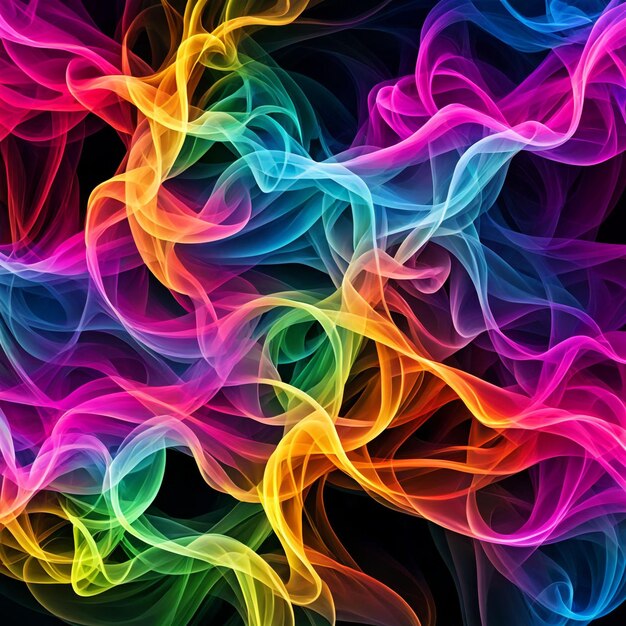 Photo a picture of a colorful smoke that says fire