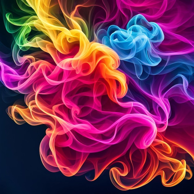 Photo a picture of a colorful smoke that says fire