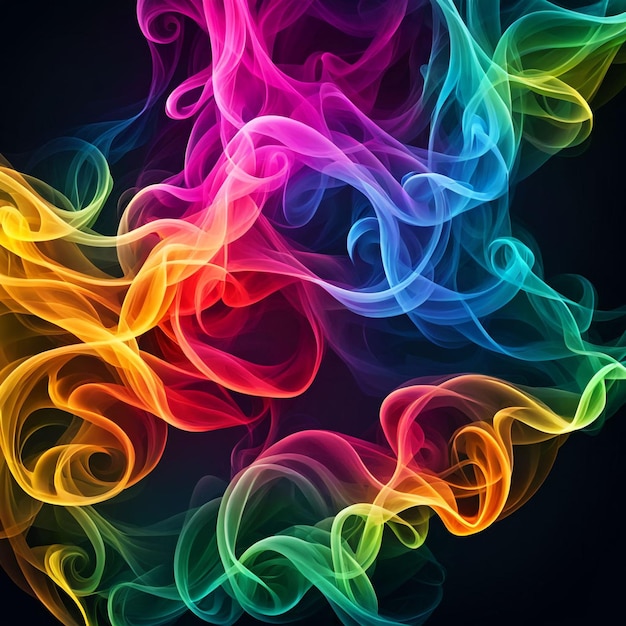 Photo a picture of a colorful smoke that says fire