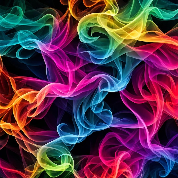 Photo a picture of a colorful smoke that says fire