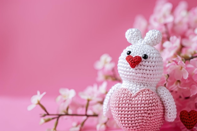 A Picture of a Crocheted Cute Bird Ai Generated