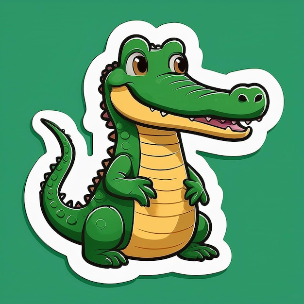 a picture of a crocodile with a green background with a picture of a crocodile