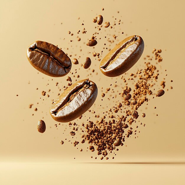 a picture of a cup of coffee and seeds