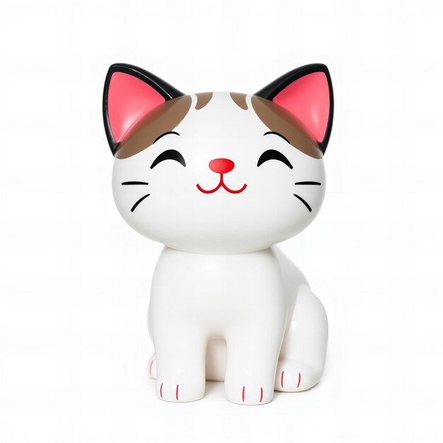 Picture Cute cat plastic toy isolated on white background