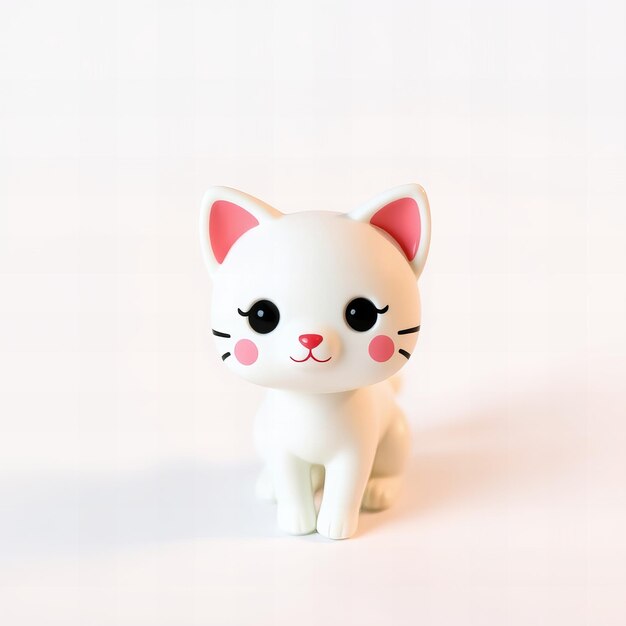 Picture Cute cat plastic toy isolated on white background