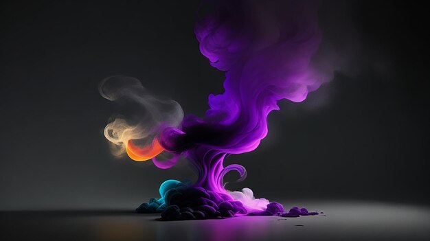 picture of a dark room and a colorful dark smoke white background