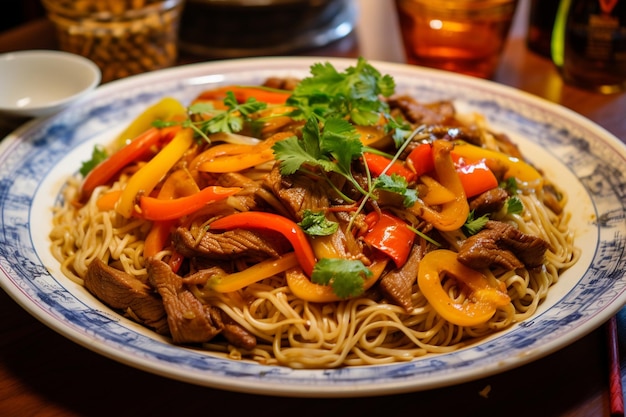 Picture Depicting Plate of Stir Fried Noodles