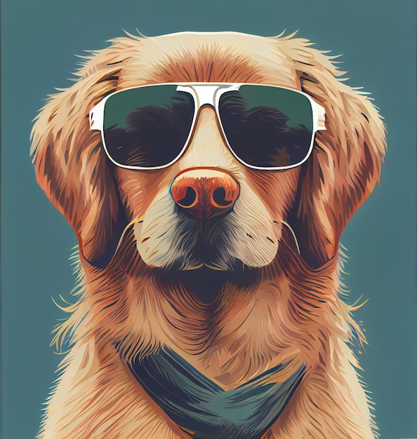 A picture of a dog wearing sunglasses and a bow tie.