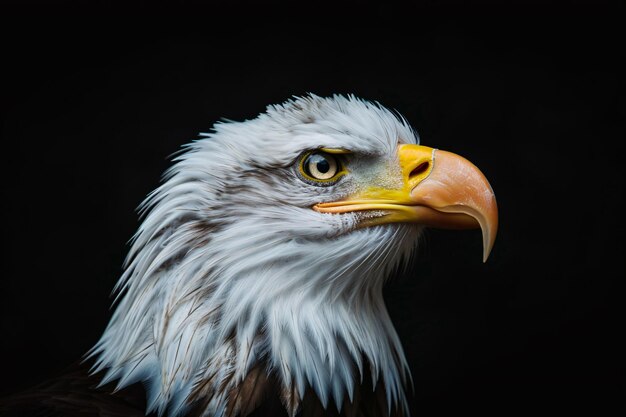 a picture of an eagle with a black background