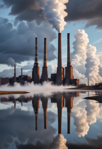 a picture of a factory with smoke coming out of it