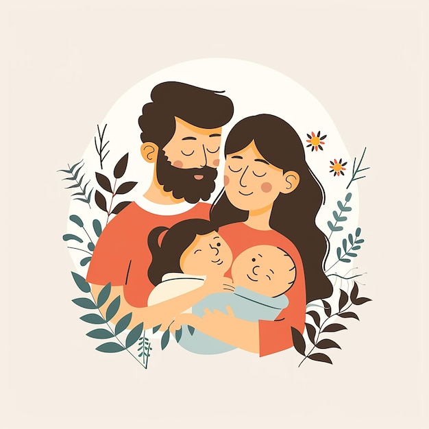 a picture of a family with a baby and a man holding a baby