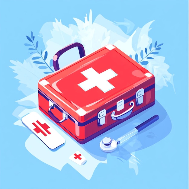 Photo picture of first aid box background