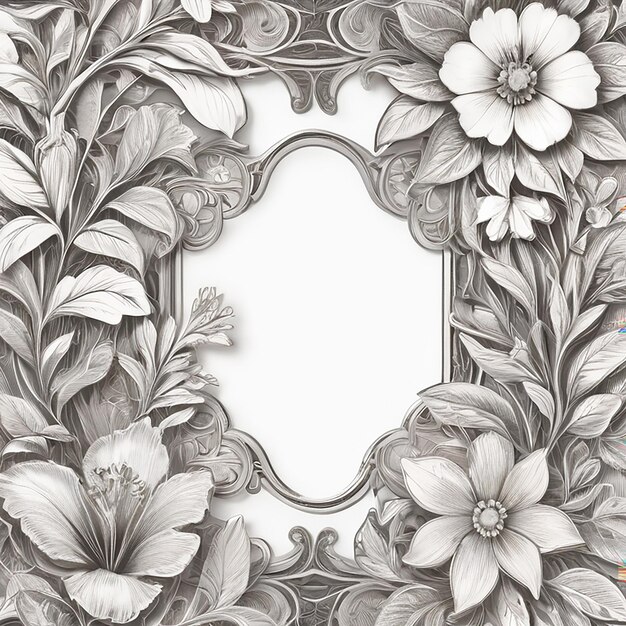 Picture of a floral frame with roses on it