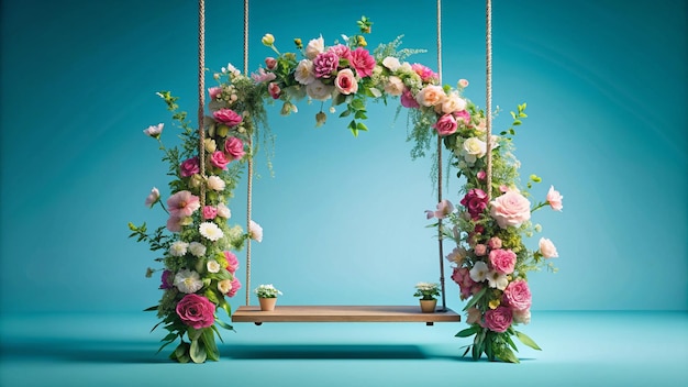 a picture of flowers and a mirror with a flower pot on the bottom