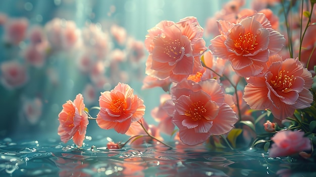 a picture of flowers with water drops and the words  flowers  on the bottom