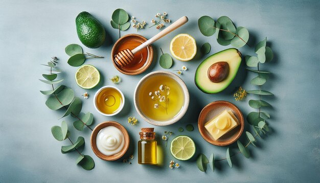 a picture of food and a bowl of food with a knife and a bowl of olive oil