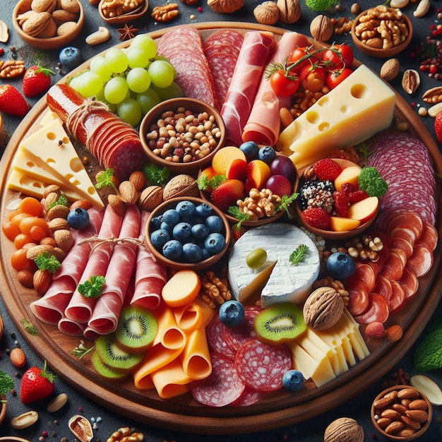 a picture of a food item with different types of food on it