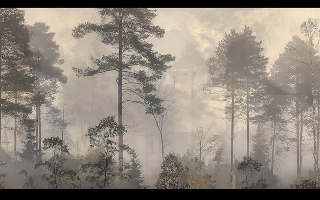 a picture of a forest with trees and the word  trees  in black and white