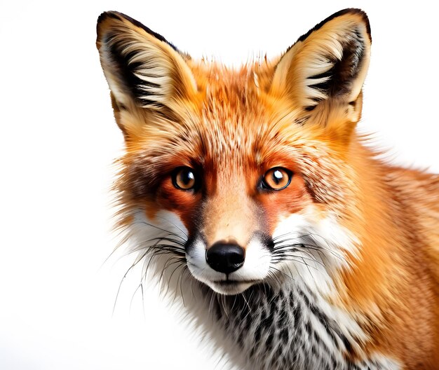 Picture of a fox on white background