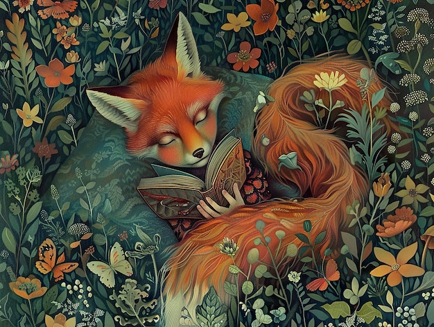 a picture of a fox with a fox on it