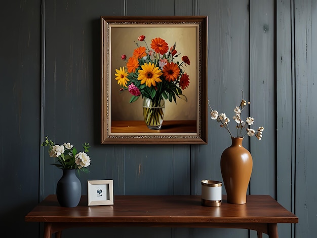 Picture frame mockup in storage room