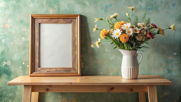 a picture frame with a picture of flowers in it