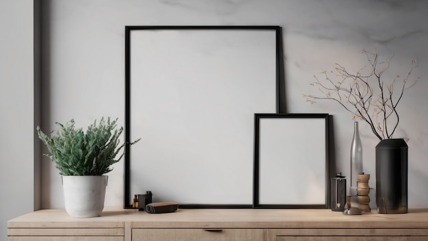 a picture frame with a plant in it