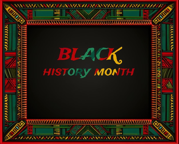 Photo a picture frame with the words black history month red green and yellow colors