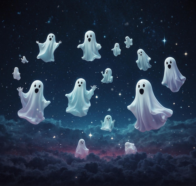 a picture of ghost ghosts in the sky with the words ghost ghost