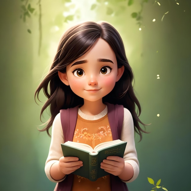 a picture of a girl reading a book called a book