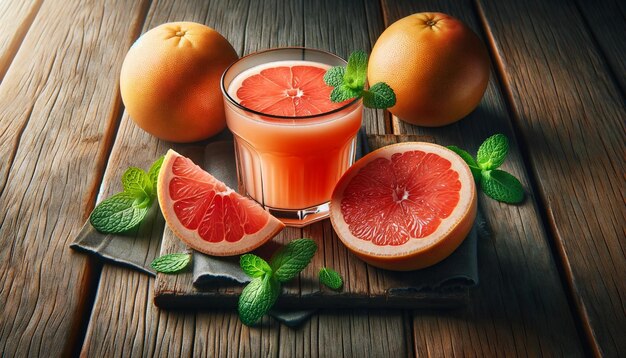 Picture a glass of grapefruit juice that is ripe