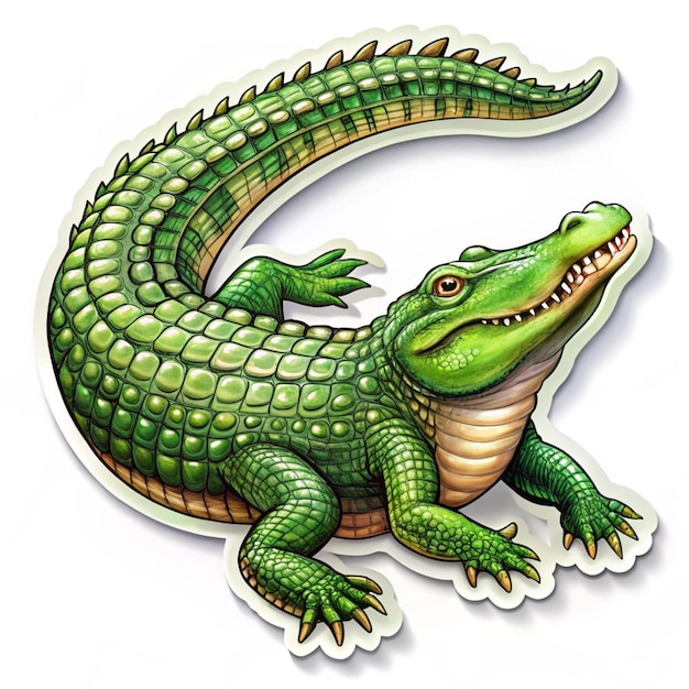 a picture of a green crocodile with the letter c on it