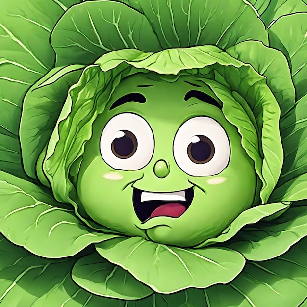 a picture of a green face of a green lettuce