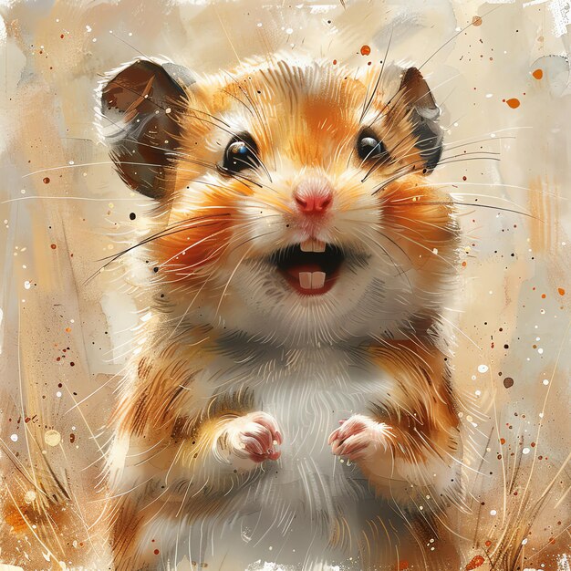 Photo a picture of a hamster with the mouth open and the nose is pink