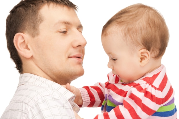 picture of happy father with adorable baby