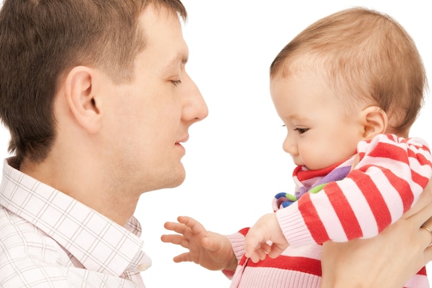 picture of happy father with adorable baby