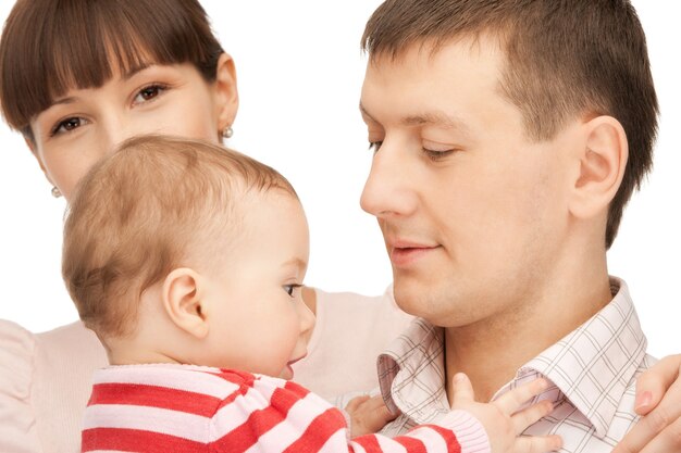 picture of happy mother and father with adorable baby