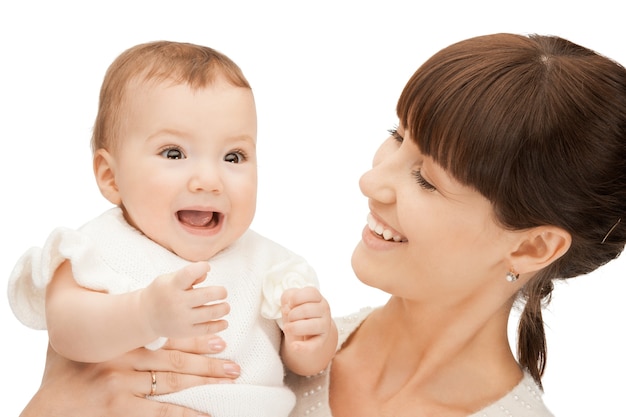 picture of happy mother with adorable baby