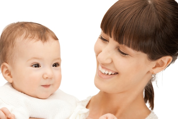 picture of happy mother with adorable baby