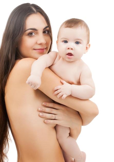 picture of happy mother with adorable baby