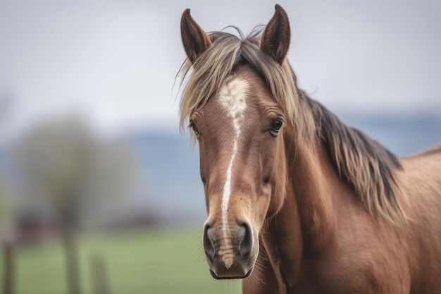 A picture of a horse on a farm