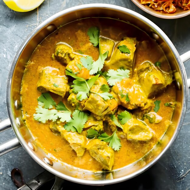 Picture of a hot Indian curry with butter chicken curry 1